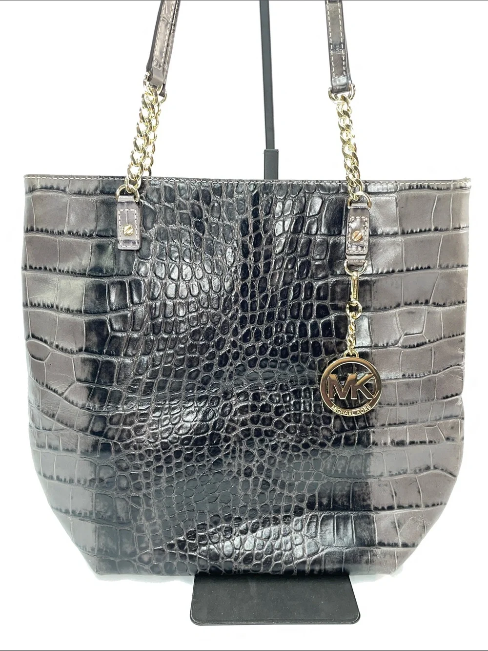 MICHAEL KORS JET SET CROCODILE EMBOSSED LEATHER TOTE FTL-07-159